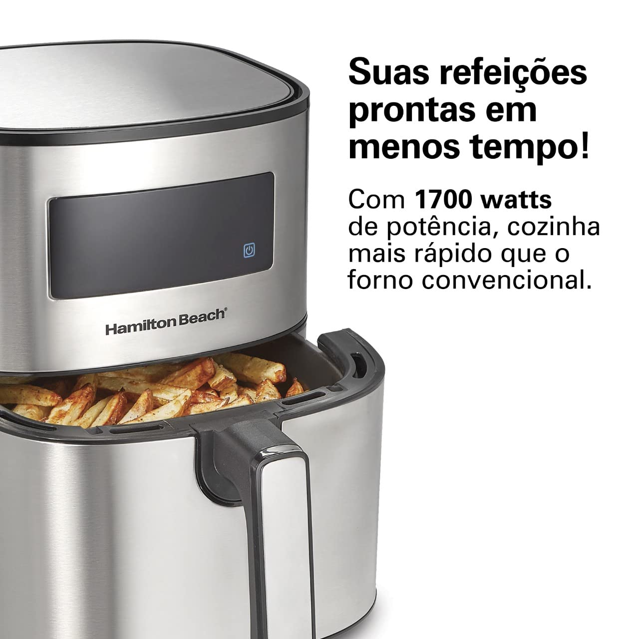 Fritadeira Sem Óleo AIR FRYER DIGITAL Hamilton Beach 5.0L 110v Cinza, 1700W - 35051