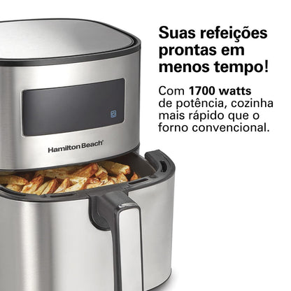 Fritadeira Sem Óleo AIR FRYER DIGITAL Hamilton Beach 5.0L 110v Cinza, 1700W - 35051