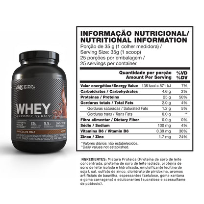 Optimum Nutrition, Gourmet, 100% Whey Protein 900g - Chocolate