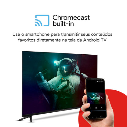 Smart TV Aiwa 32”, Android, HD, Borda Ultrafina, HDR10, Dolby Áudio - AWS-TV-32-BL-02-A