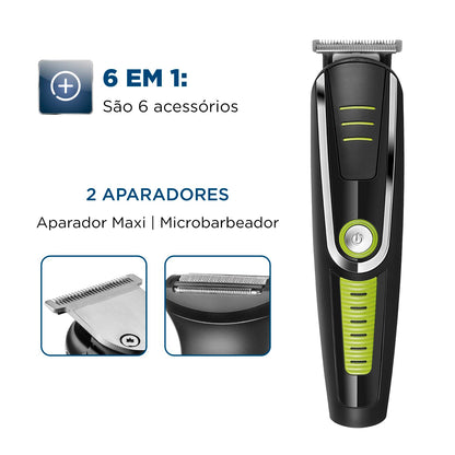 Aparador de Pelos Super Groom 06, Mondial, Preto/Verde, 6W, Bivolt - BG-04