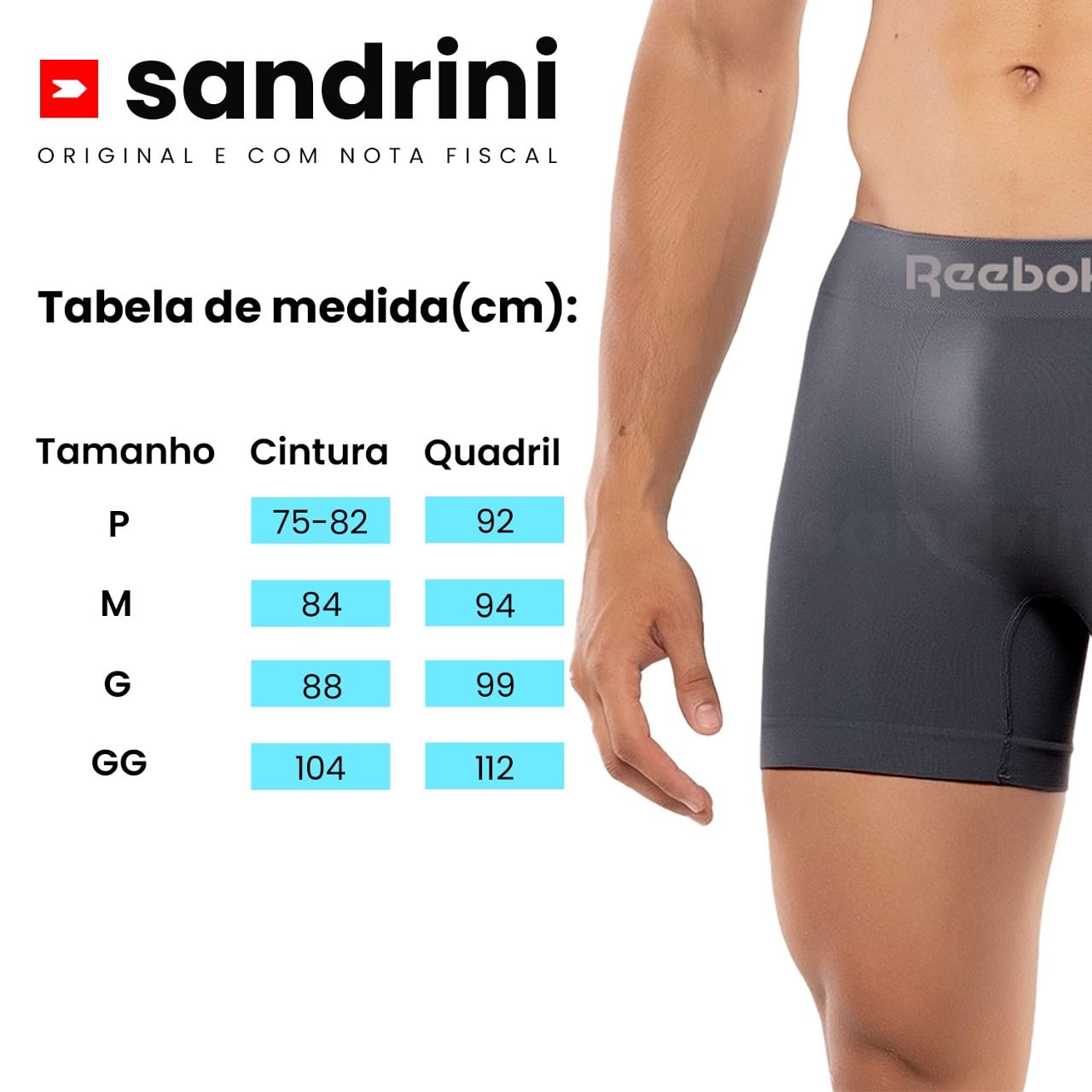 Kit 12 Cuecas Boxer Reebok Masculinas Microfibra Adulto Box Sem Costura (BR, Alfa, P, Regular, Sortidos 2)