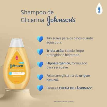 Johnson's Baby Shampoo Para Bebê De Glicerina, 750ml