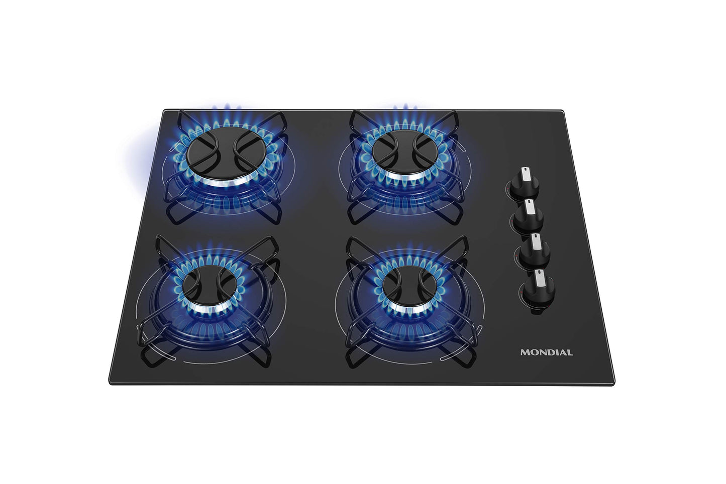 Cooktop a Gás, 4 Bocas, Mondial, Preto/Inox, Bivolt - CTG-01