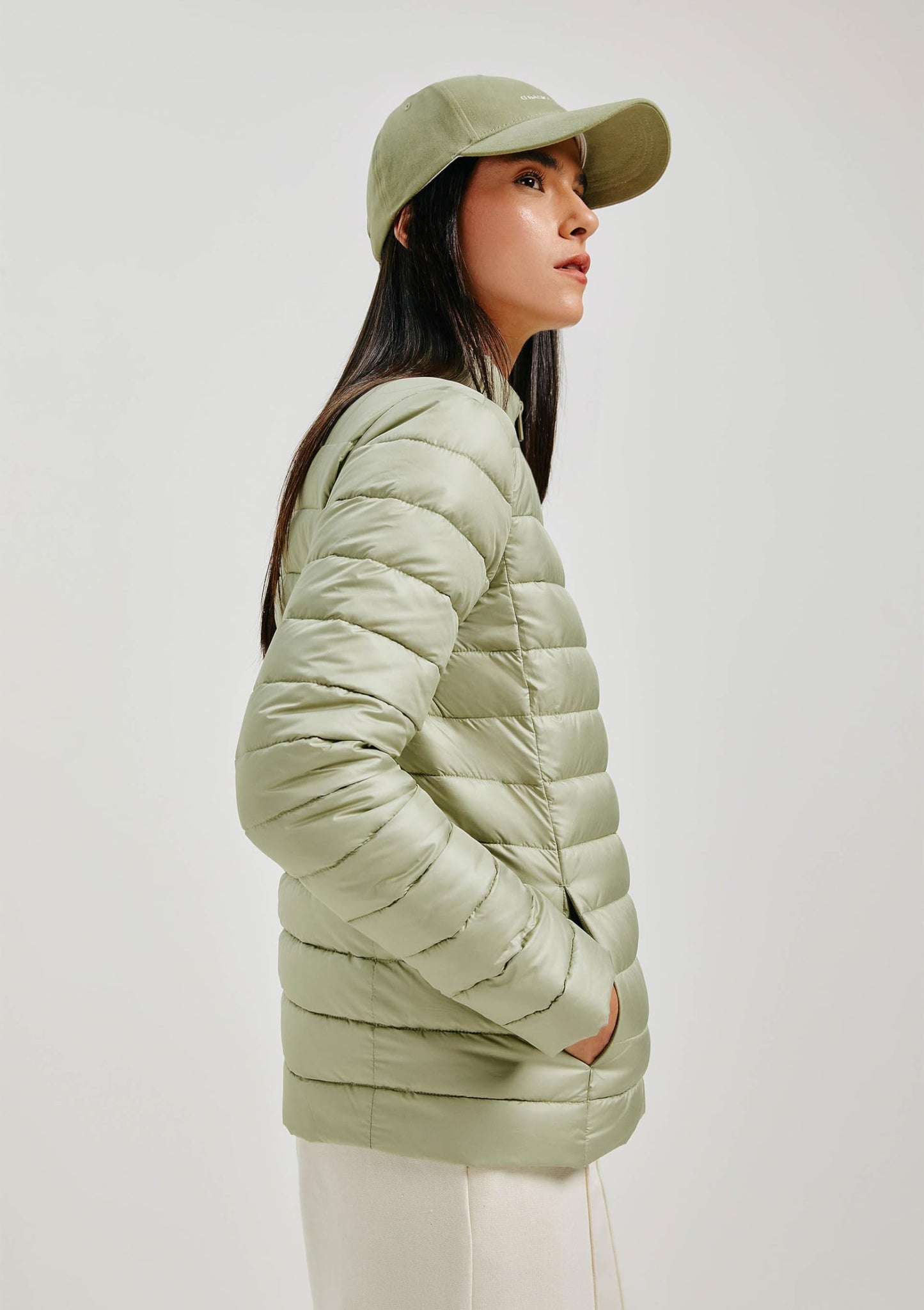 Jaqueta Básica Feminina Puffer Matelassê - Verde M