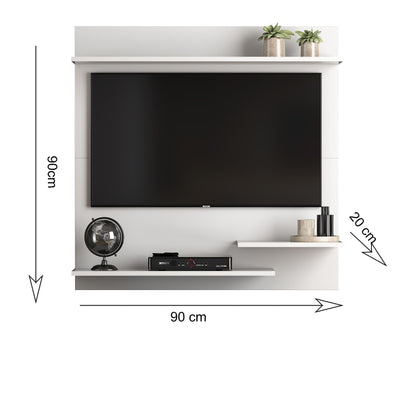 Painel Suporte Para TV 32 Polegadas Smart Plus Nichhos Modelo MADRID (Ripado/OffWhite)