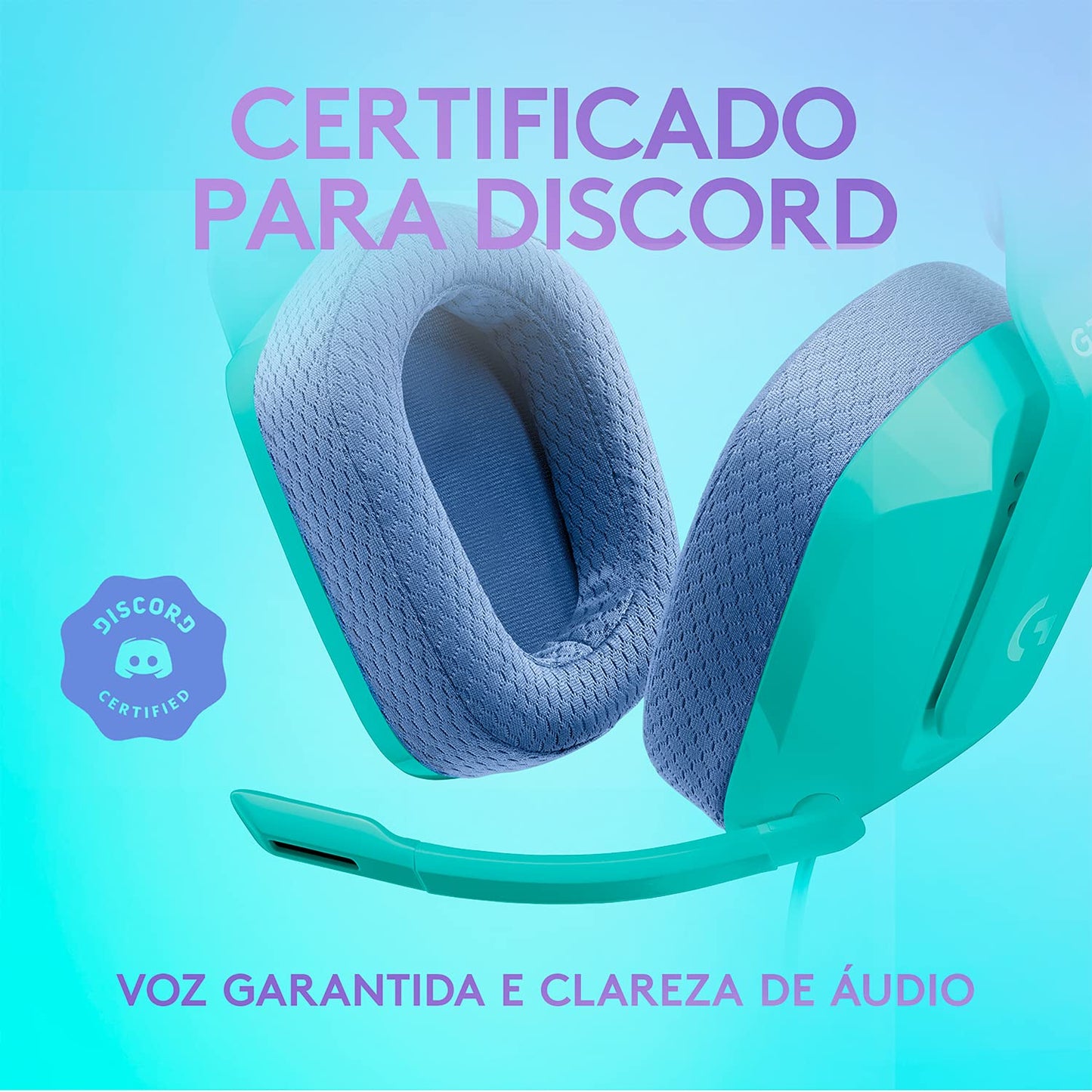 Headset Gamer Logitech G335 com Almofadas com Espuma de Memória, Design Leve e Conexão 3,5mm para PC, PlayStation, Xbox, Nintendo Switch e Mobile - Mint