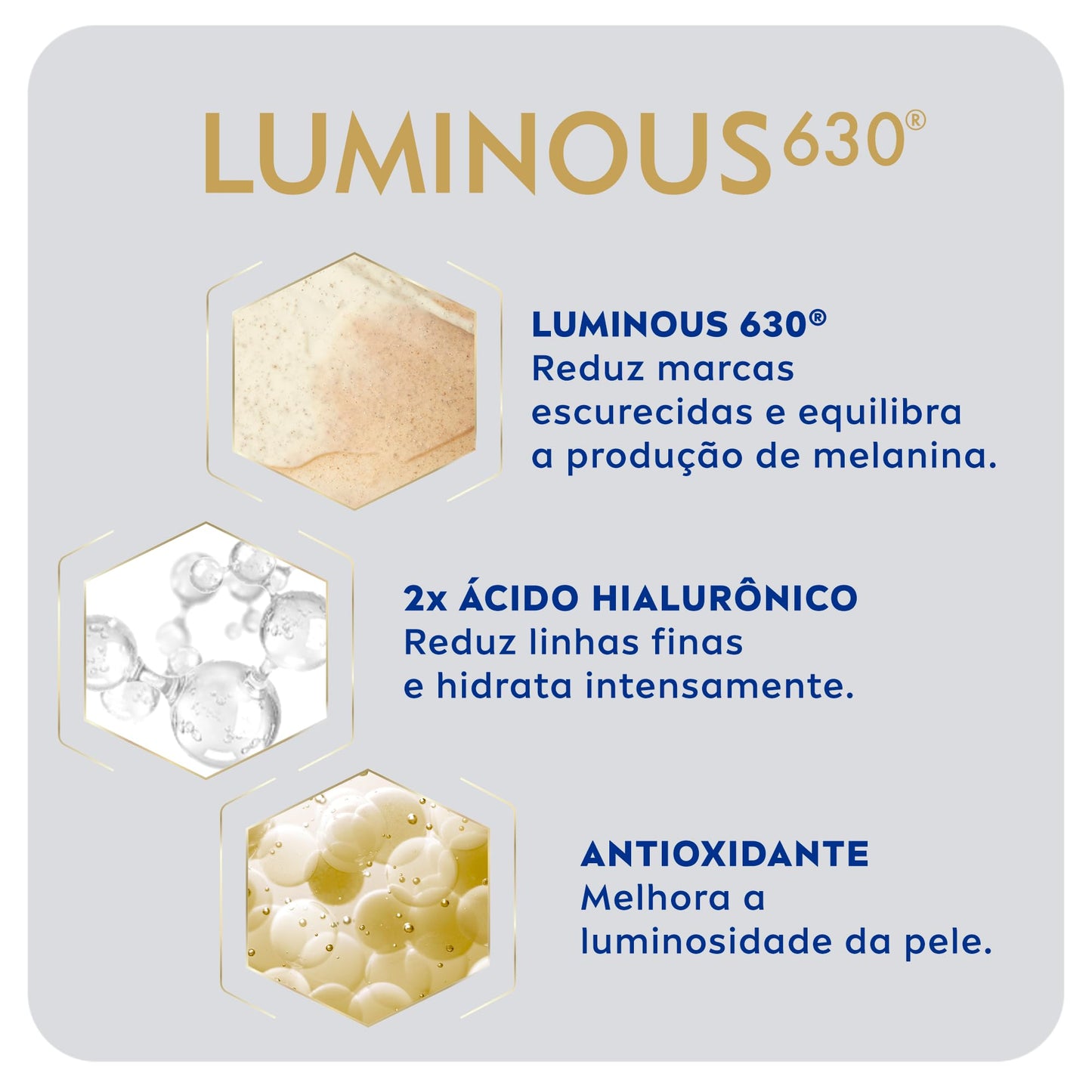 NIVEA Sérum Facial Cellular Luminous 630 30ml - Enriquecido com Ácido Hialurônico e Vitamina E, sua fórmula reduz marcas escurecidas, deixa a pele uniforme e previne o surgimento de novas marcas, proporcionando uma pele mais luminosa