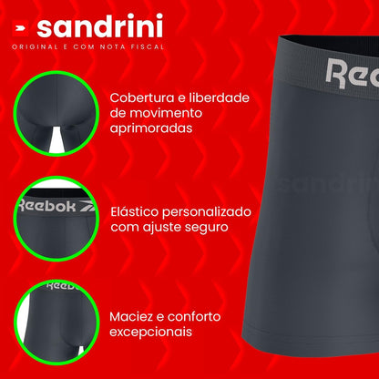 Kit 12 Cuecas Boxer Reebok Masculinas Microfibra Adulto Box Sem Costura (BR, Alfa, P, Regular, Sortidos 2)