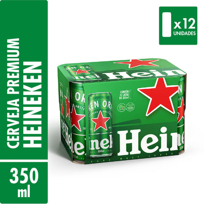Heineken Cerveja Sleek Lata 350ml Pack 12 Unidades