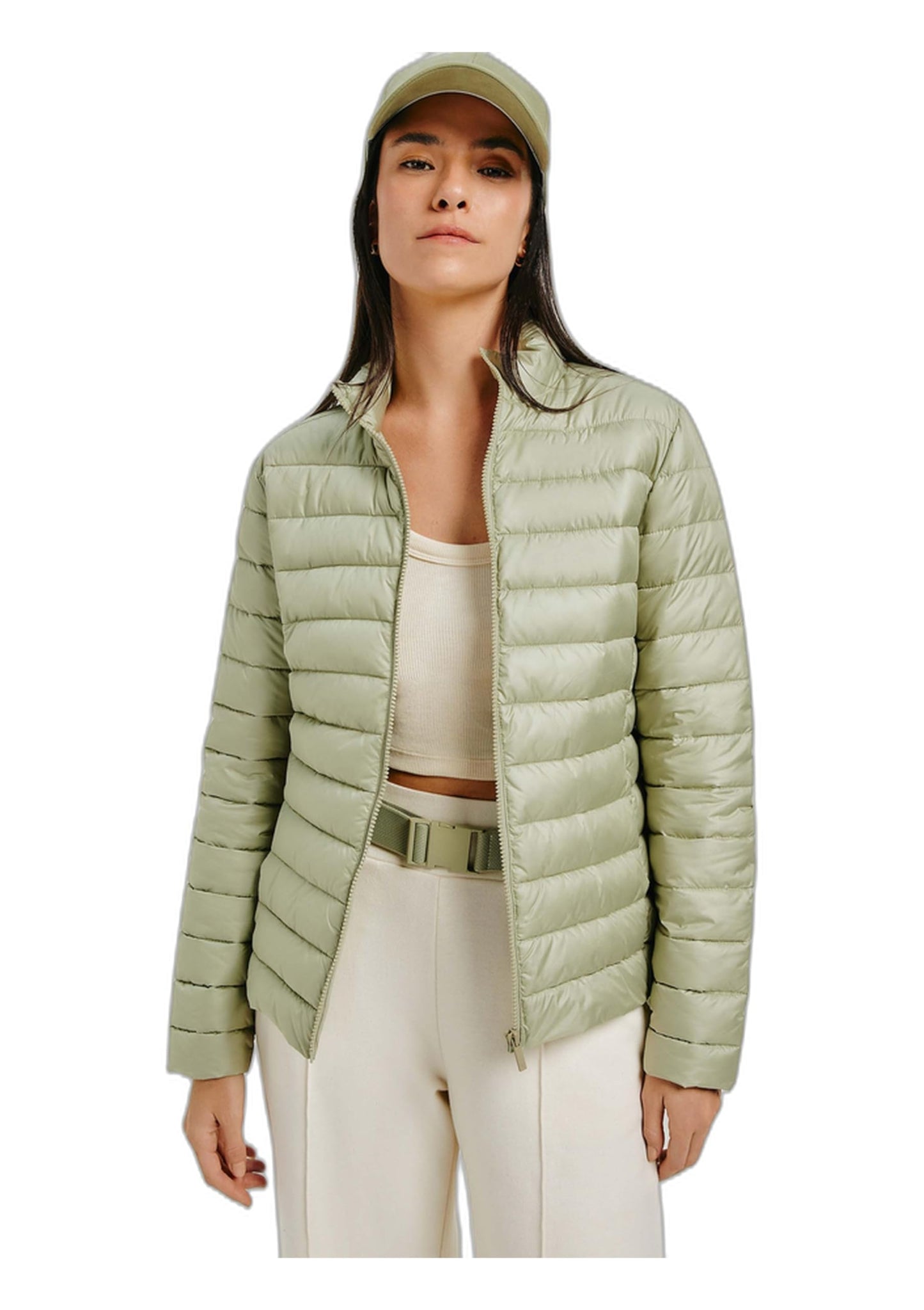 Jaqueta Básica Feminina Puffer Matelassê - Verde M