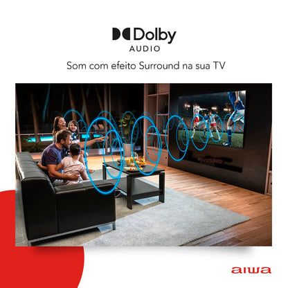 Smart TV Aiwa 32”, Android, HD, Borda Ultrafina, HDR10, Dolby Áudio - AWS-TV-32-BL-02-A