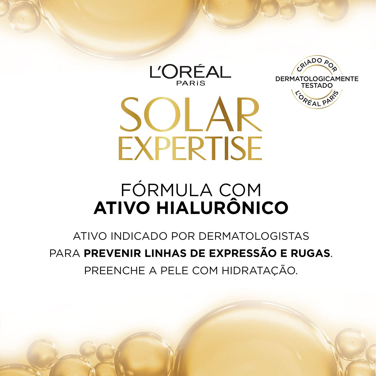 L'Oréal Paris Protetor Solar Facial Antirrugas FPS60 com Ativo Hialurônico Solar Expertise, 40g