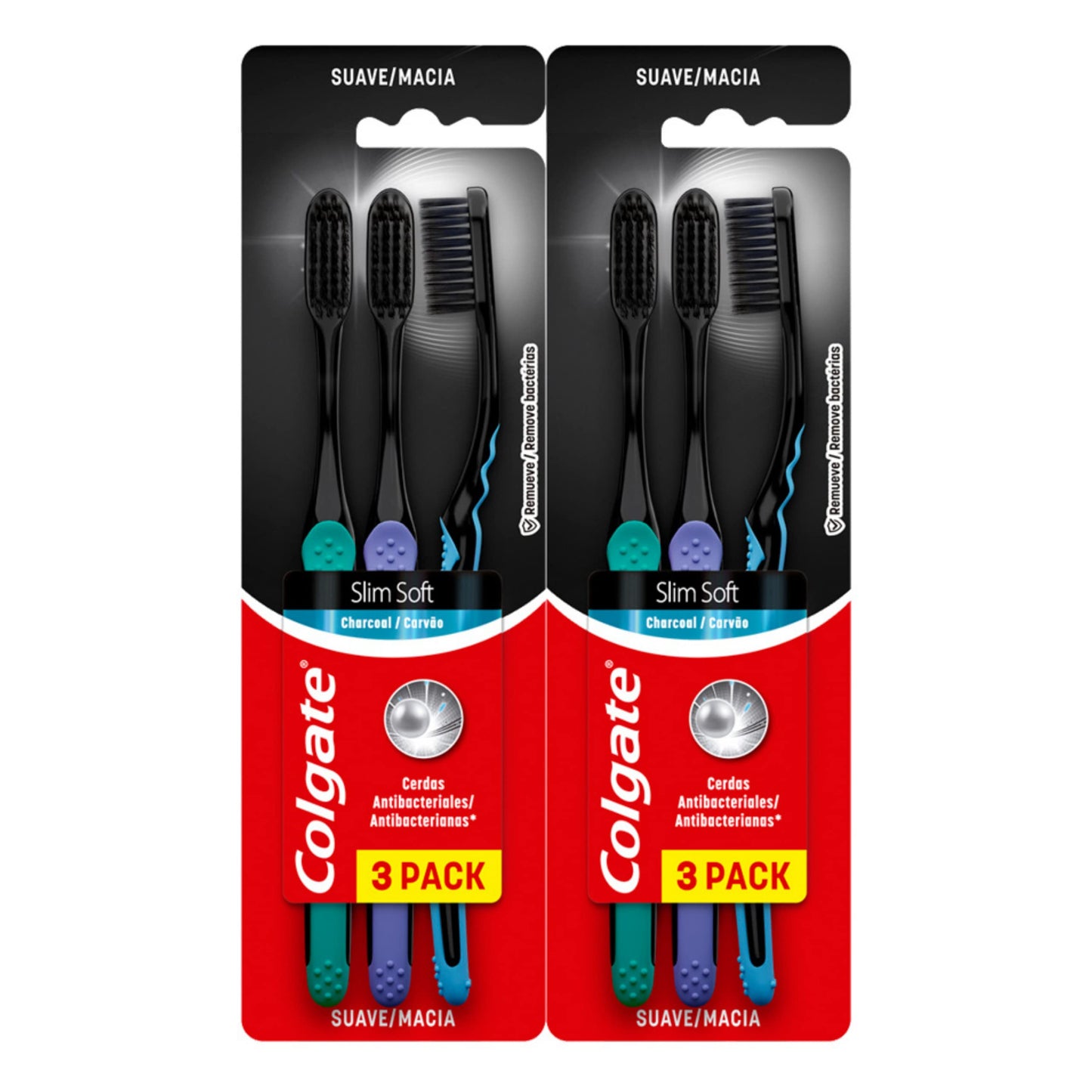 Colgate Escova De Dente Slim Soft Black 6 Unid Modelo: 61031393 Cor: Preto