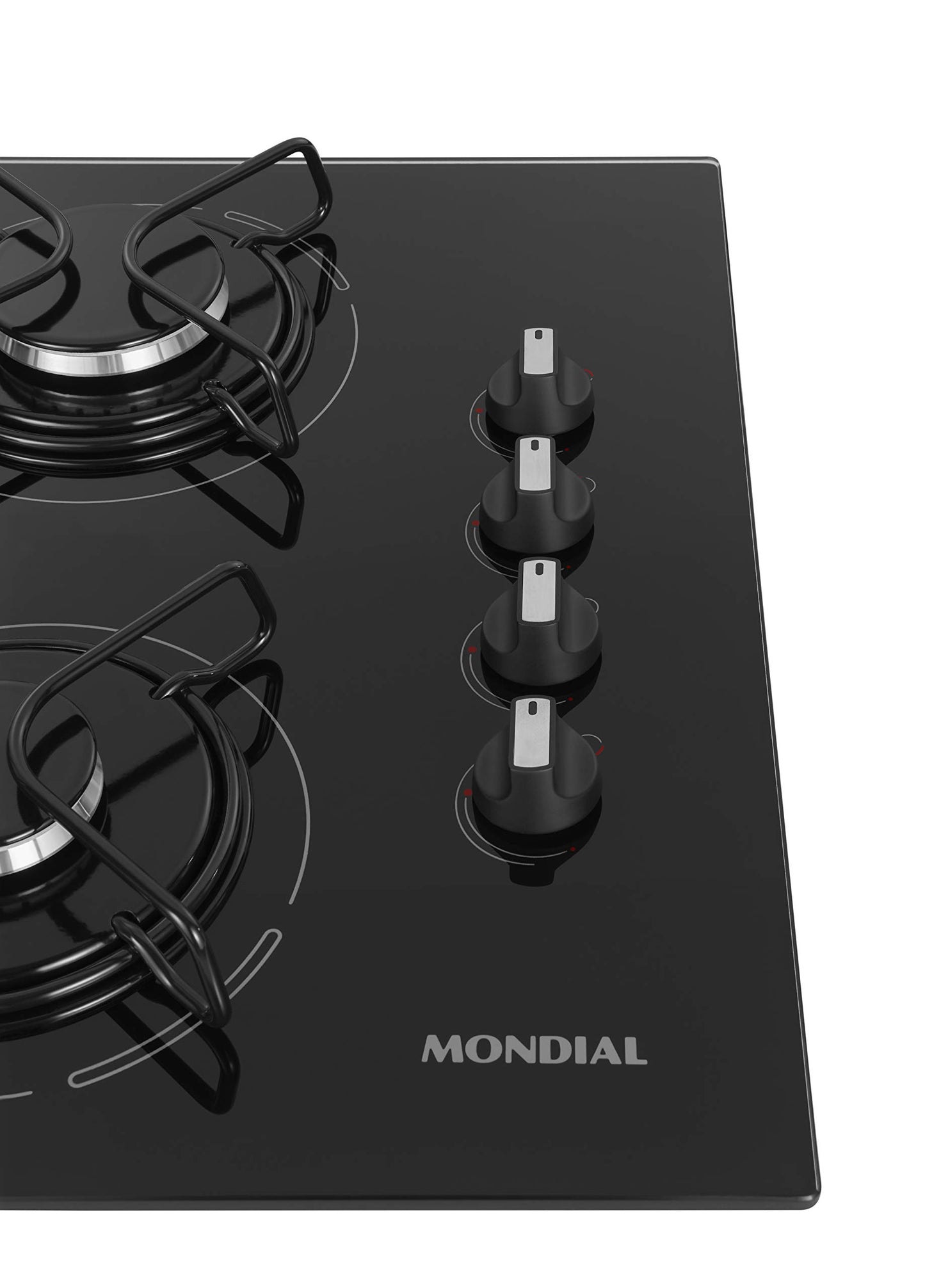 Cooktop a Gás, 4 Bocas, Mondial, Preto/Inox, Bivolt - CTG-01