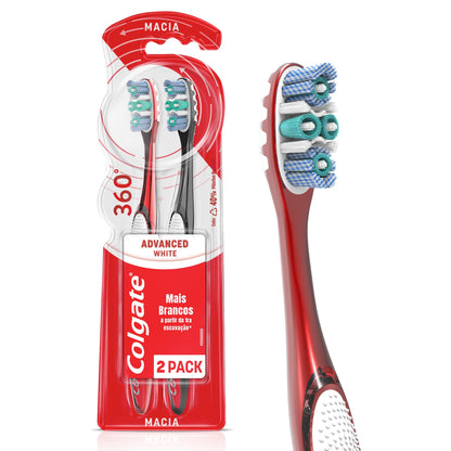 Colgate Escova Dental 360º Luminous White 2Unid Promo Leve 2 Pague 1 Cores Sortidas