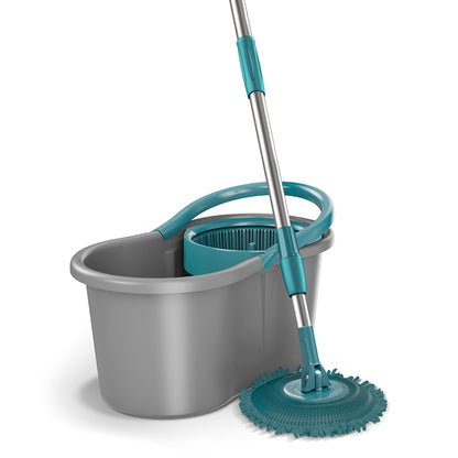 Flash Limp MOP9379 - Mop FIT Giratório 3 em 1, balde com 8 Litros e 3 opções de Refis, ( microfibra, tira pó e limpeza pesada)