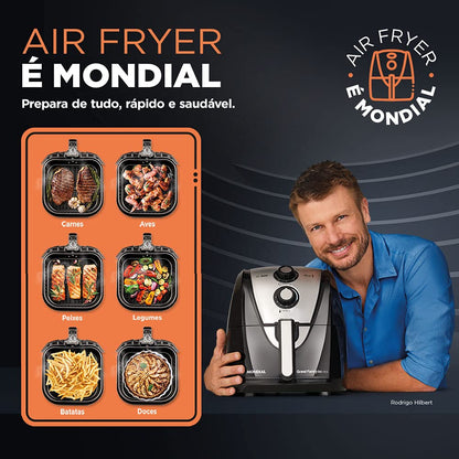 Fritadeira Sem Óleo Air Fryer 3,5L, Mondial, Preto/Inox, 1500W, 110V - AF-30 I