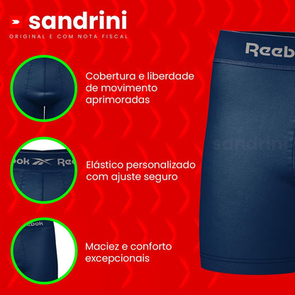 Kit 10 Cuecas Boxer Reebok Masculinas Microfibra Adulto Box Sem Costura + 2 Meias (BR, Alfa, M, Regular, Sortido)