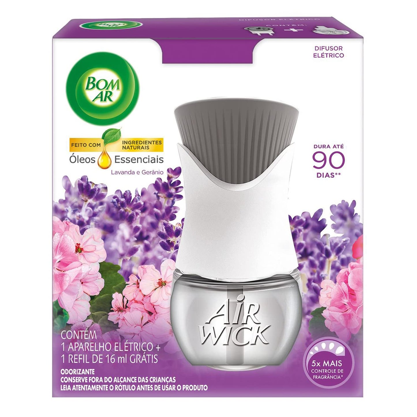 Air Wick Difusor Elétrico Bom Ar Lavanda E Gerânio Aparelho + Refil 16Ml