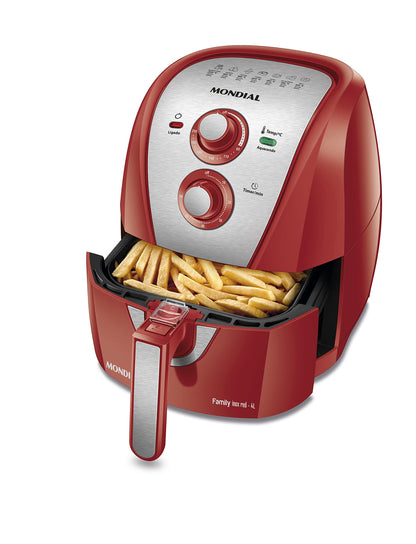 Fritadeira Sem Óleo Air Fryer 4L, Mondial, Vermelho/Inox, 1500W, 110V - AFN-40-RI