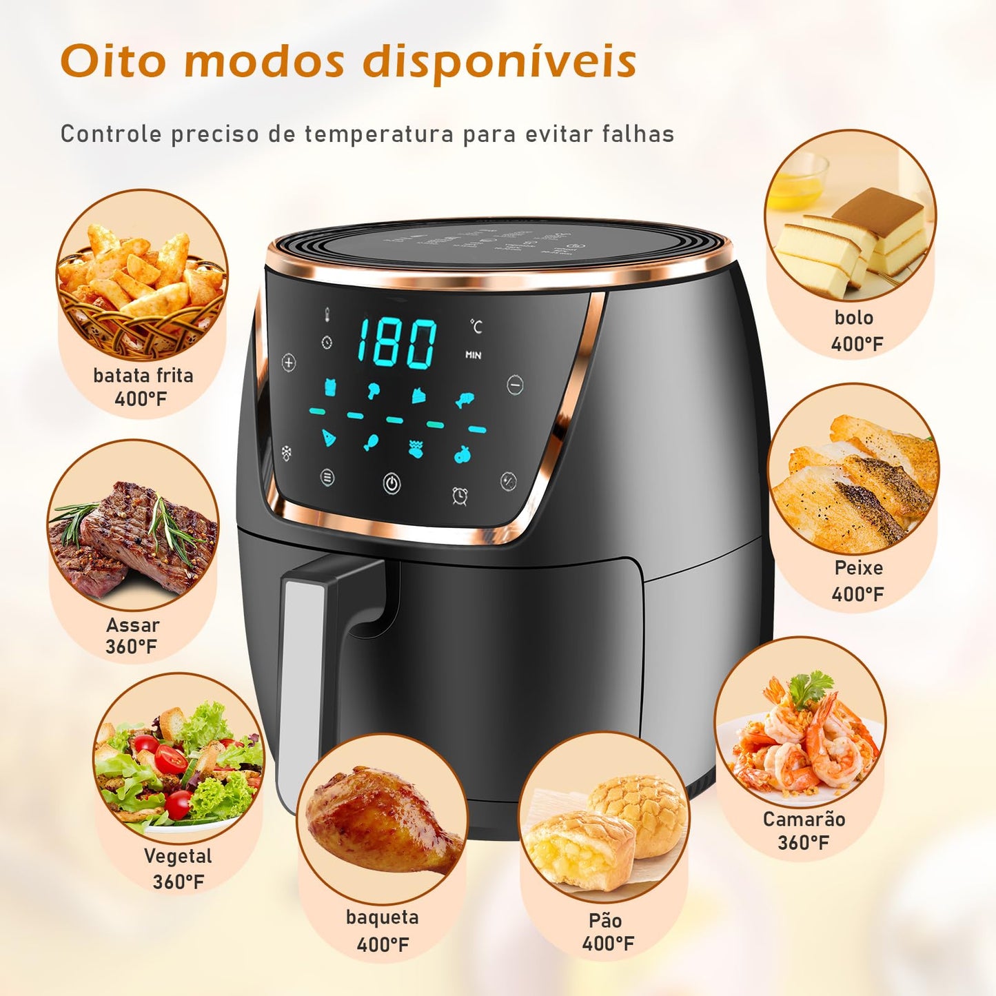 Air Fryer, Fritadeira sem Óleo, Fritadeira de Ar Grande Capacidade, 1500W, 127V (WKK-002Y)