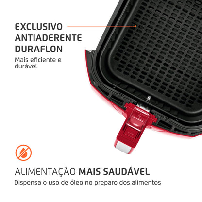 Fritadeira Sem Óleo Air Fryer 4L, Mondial, Vermelho/Inox, 1500W, 110V - AFN-40-RI