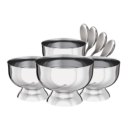 Conjunto Taças para Sobremesa Inox, 8 Peças, Euro