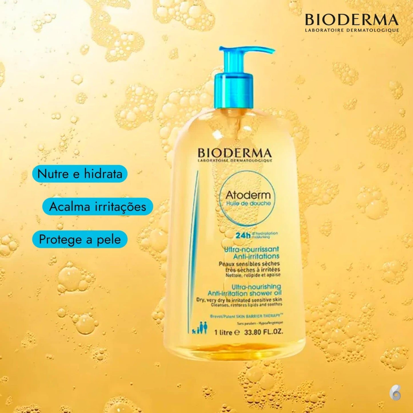 Bioderma Atoderm Óleo De Banho - Higiene Hidratante Diária 1 Litro