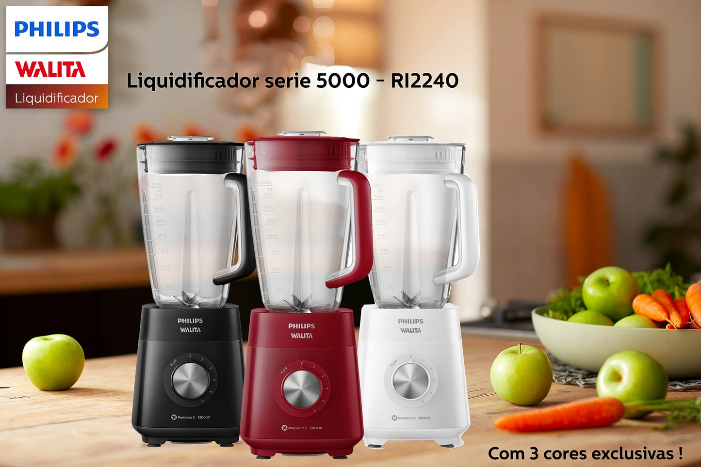 Liquidificador Philips Walita Série 5000 Vermelho, 110V - RI2240/41