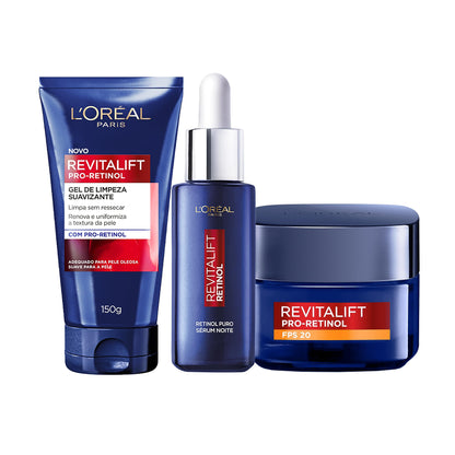 L'Oréal Paris Kit Revitalift Pro Retinol: Gel De Limpeza Sérum E Creme