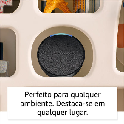 Echo Pop | Smart speaker compacto com som envolvente e Alexa | Cor Preta