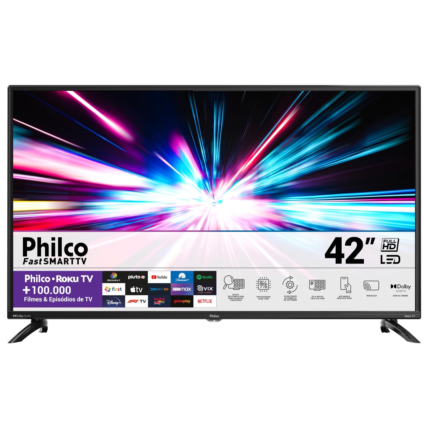 Smart TV 42” Philco PTV42G6FR2CPF Roku TV LED Dolby Áudio