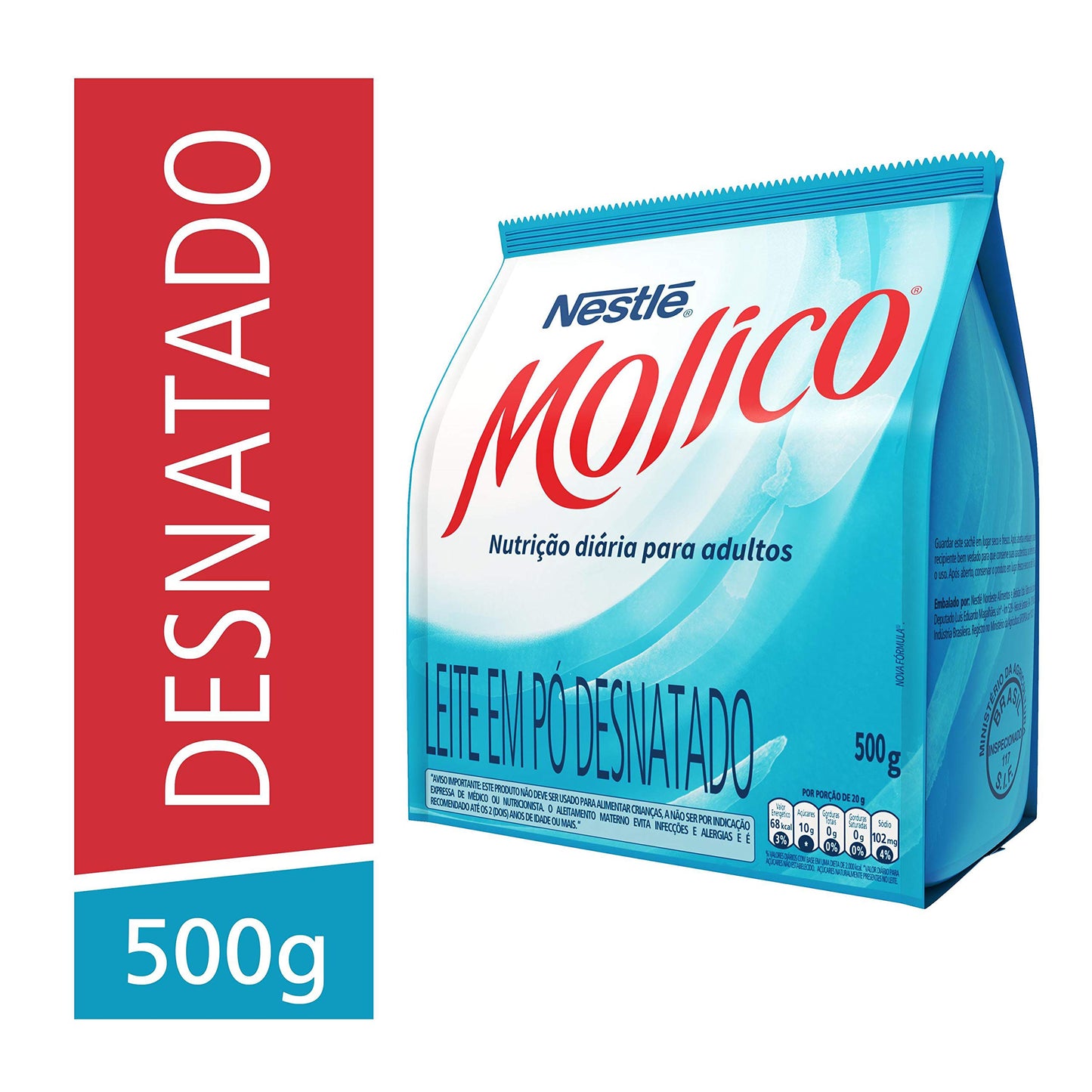 Molico Leite Em Pó Desnatado Total Cálcio 500G