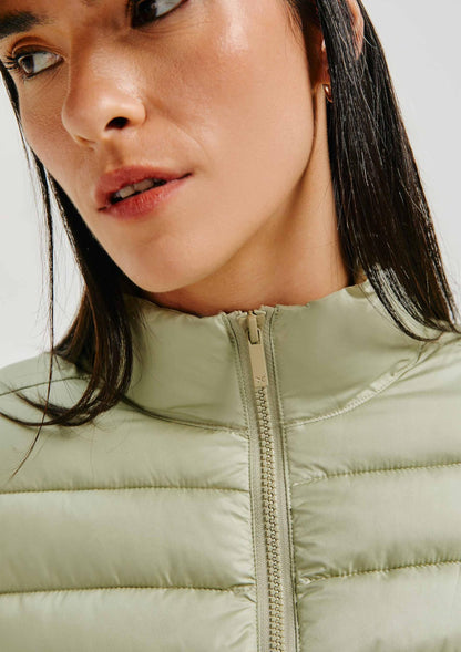 Jaqueta Básica Feminina Puffer Matelassê - Verde M