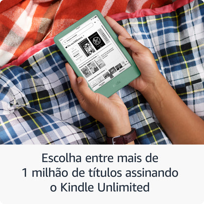 Novo Kindle (16 GB - modelo 2024) - Leve e compacto, com tela antirreflexo, trocas de página mais rápidas, luz frontal ajustável e bateria de longa duração - Cor Preta