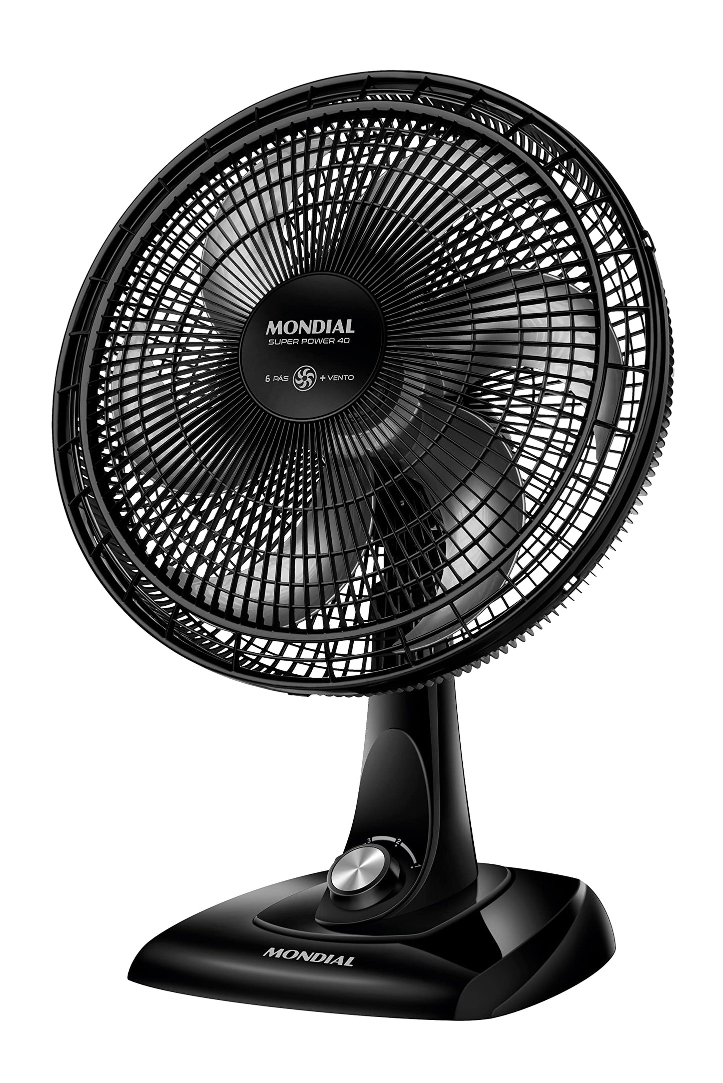 Ventilador de Mesa 40cm Super Power, Mondial, Preto/Prata, 140W, 110V - VSP-40-B