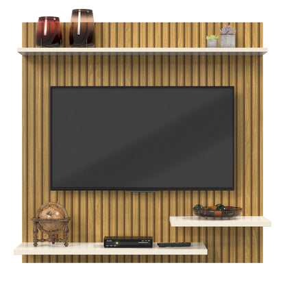 Painel Suporte Para TV 32 Polegadas Smart Plus Nichhos Modelo MADRID (Ripado/OffWhite)