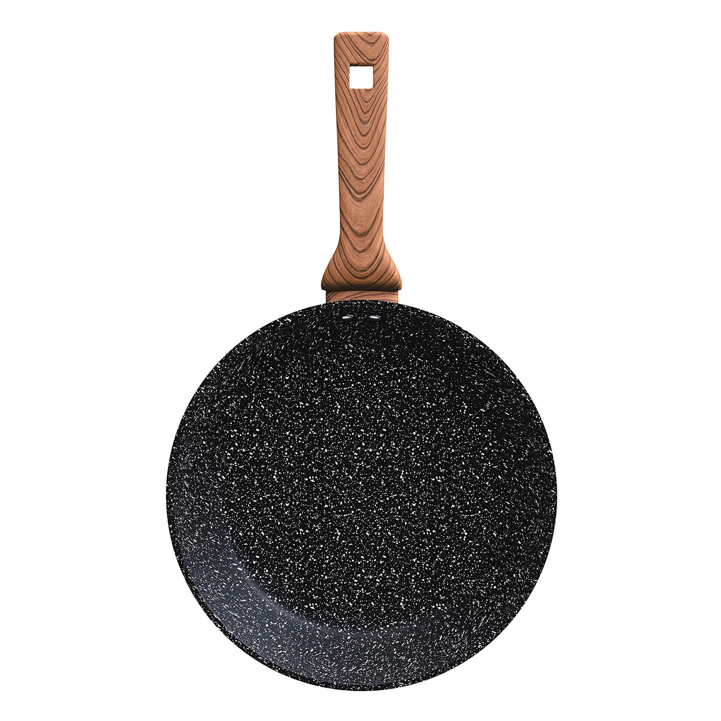 Euro Color Stone Frigideira de Alumínio com Antiaderente, Preto (Wooden), 24 cm, 1.5 L