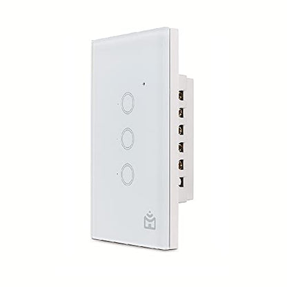 Smart Interruptor Wi-Fi Positivo Casa Inteligente, 3 Módulos, Touch, Branco - Compatível com Alexa