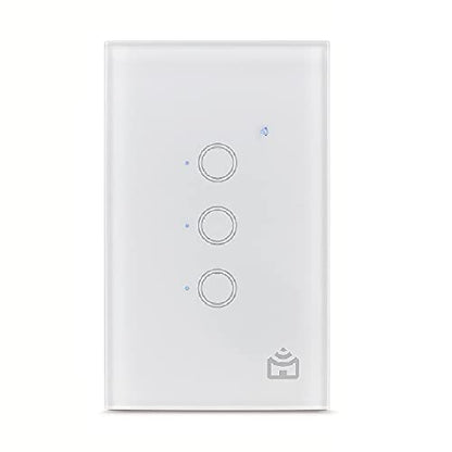 Smart Interruptor Wi-Fi Positivo Casa Inteligente, 3 Módulos, Touch, Branco - Compatível com Alexa
