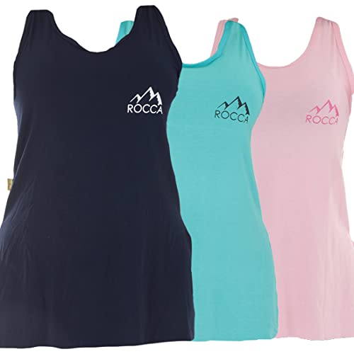 KIT 03 CAMISETAS REGATA FITNESS SILK ROCCA (G, Marinho/Tame/Romance)