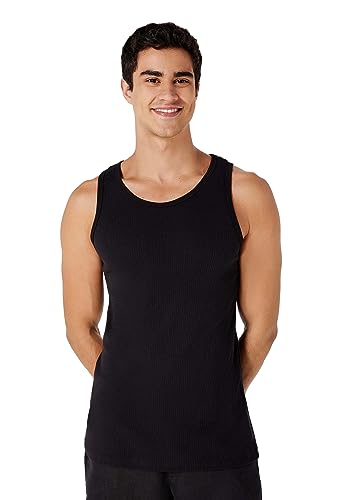 Regata Básica Masculina Slim Em Ribana Preto M