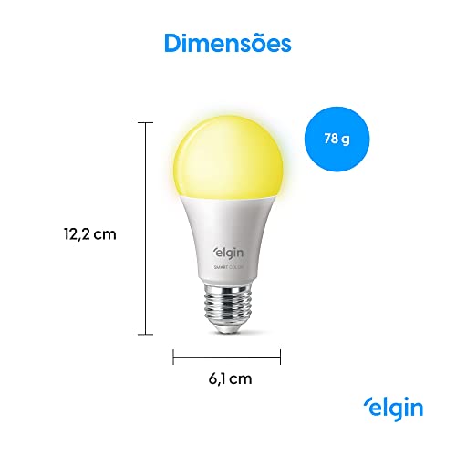 Lâmpada Inteligente Smart Color 10W Elgin RGB Wifi Compatível com Alexa e Google Home