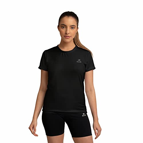 Camisetas Dry Basic SS FPS 50 Muvin – Manga Curta – Feminina – Proteção Solar UV50 – Camiseta Para Academia Treino Funcional – Pilates – Yoga – Corrida – Ginástica Fitness – Caminhada – Secagem Rápida (M, Preto)