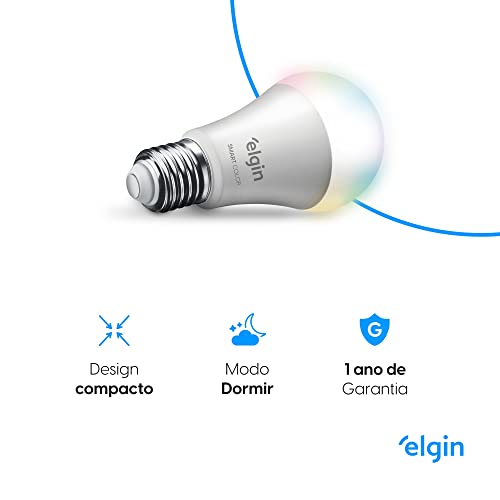 Lâmpada Inteligente Smart Color 10W Elgin RGB Wifi Compatível com Alexa e Google Home