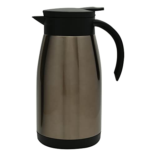 Mimo Style Garrafa Térmica Inox Bronze, Parede Dupla e à Prova de Vazamento, Com Capacidade Para 1 Litro, Perfeita Para Bebidas Quentes e Frias, Corpo de Material Inox e Tampa em Silicone