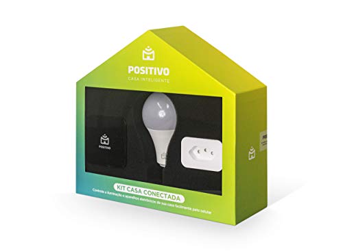 Kit Casa Conectada Positivo Casa Inteligente, 3 Itens (1x Smart Controle Universal, 1x Smart Plug Wi-Fi, 1x Smart Lâmpada Wi-Fi), Bivolt, Compatível com Alexa e Google Assistente