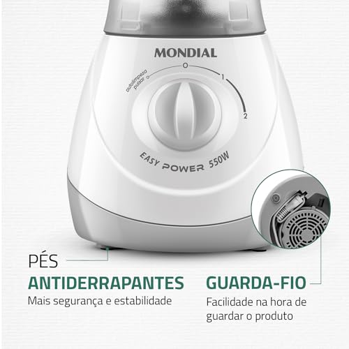 Liquidificador Easy Power, Mondial, Branco, 550W, 220V - L-550-W