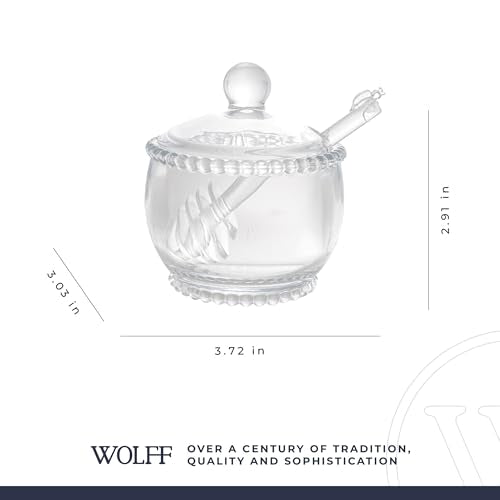 Wolff Pearl Meleira com Colher de Cristal, Transparente, 10 x 8 x 7 cm